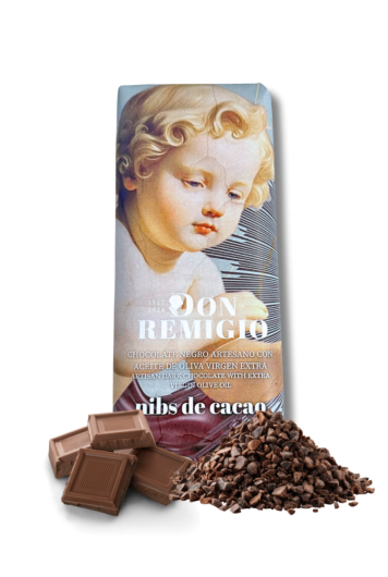 Chocolate con AOVE y nibs de cacao